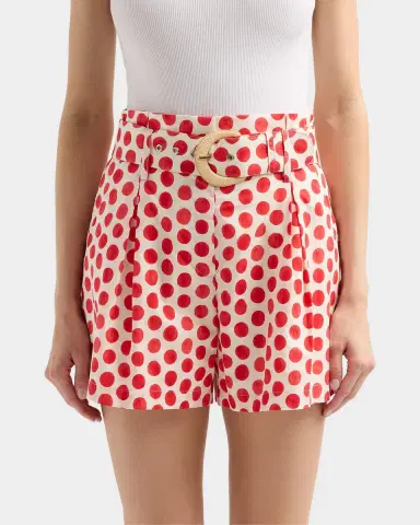 Cara Cara Palmer Floral Cotton Belted Shorts | Thumbnail 5 Cara Cara Palmer Floral Cotton Belted Shorts | Thumbnail 5