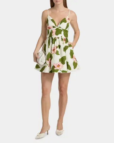 Cara Cara Pero Floral Linen Mini Dress | Thumbnail 2 Cara Cara Pero Floral Linen Mini Dress | Thumbnail 2