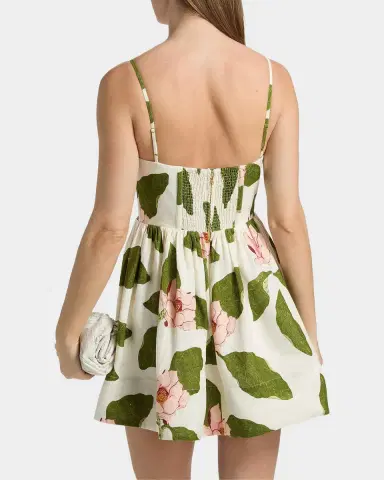 Cara Cara Pero Floral Linen Mini Dress | Thumbnail 3 Cara Cara Pero Floral Linen Mini Dress | Thumbnail 3