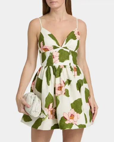 Cara Cara Pero Floral Linen Mini Dress | Thumbnail 4 Cara Cara Pero Floral Linen Mini Dress | Thumbnail 4