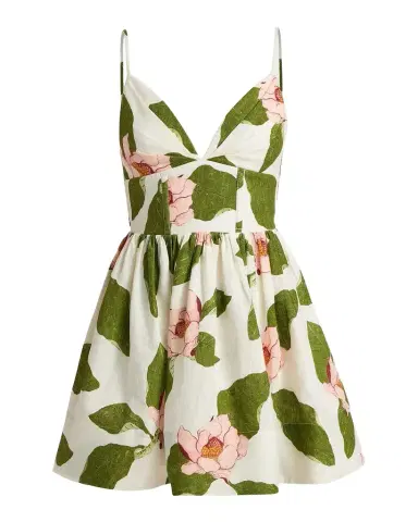 Cara Cara Pero Floral Linen Mini Dress | Thumbnail 1 Cara Cara Pero Floral Linen Mini Dress | Thumbnail 1