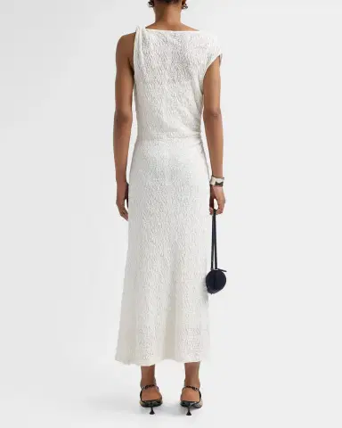 Proenza Schouler White Label Astra Ruched Cotton-Blend A-Line Midi Dress | Thumbnail 4 Proenza Schouler White Label Astra Ruched Cotton-Blend A-Line Midi Dress | Thumbnail 4