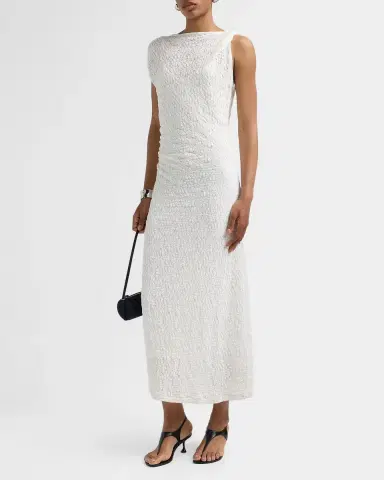 Proenza Schouler White Label Astra Ruched Cotton-Blend A-Line Midi Dress | Thumbnail 5 Proenza Schouler White Label Astra Ruched Cotton-Blend A-Line Midi Dress | Thumbnail 5