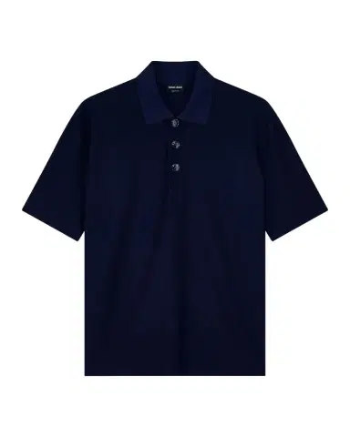 Giorgio Armani Men's Seersucker Relaxed-Fit Polo Shirt | Thumbnail 1 Giorgio Armani Men's Seersucker Relaxed-Fit Polo Shirt | Thumbnail 1