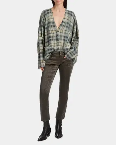 R13 Plaid Wool-Cashmere Oversized Cardigan | Thumbnail 2 R13 Plaid Wool-Cashmere Oversized Cardigan | Thumbnail 2