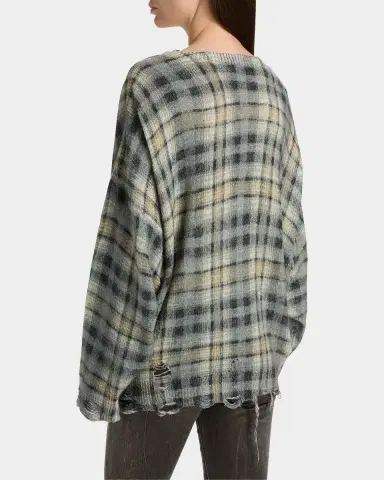 R13 Plaid Wool-Cashmere Oversized Cardigan | Thumbnail 3 R13 Plaid Wool-Cashmere Oversized Cardigan | Thumbnail 3