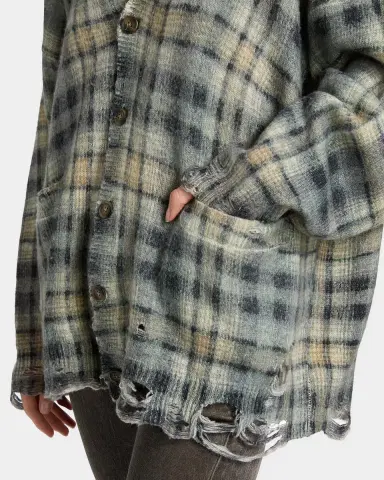 R13 Plaid Wool-Cashmere Oversized Cardigan | Thumbnail 5 R13 Plaid Wool-Cashmere Oversized Cardigan | Thumbnail 5