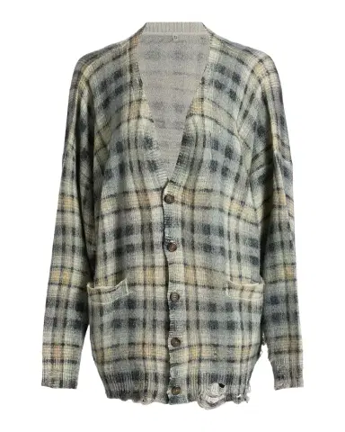 R13 Plaid Wool-Cashmere Oversized Cardigan | Thumbnail 1 R13 Plaid Wool-Cashmere Oversized Cardigan | Thumbnail 1