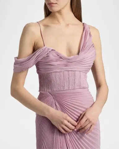 AMUR Joelle Pleated Draped Gown | Thumbnail 5 AMUR Joelle Pleated Draped Gown | Thumbnail 5