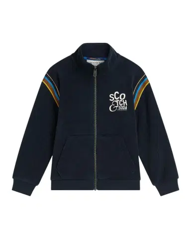 Scotch & Soda Boy's Striped-Sleeve Towelling Jacket | Thumbnail 1 Scotch & Soda Boy's Striped-Sleeve Towelling Jacket | Thumbnail 1