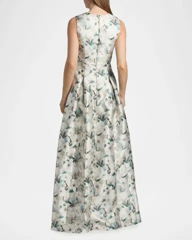 SACHIN & BABI Brooklynne Floral Satin A-Line Gown | Thumbnail 3 SACHIN & BABI Brooklynne Floral Satin A-Line Gown | Thumbnail 3