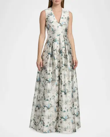 SACHIN & BABI Brooklynne Floral Satin A-Line Gown | Thumbnail 4 SACHIN & BABI Brooklynne Floral Satin A-Line Gown | Thumbnail 4