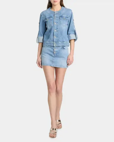 L'AGENCE Anouk Denim Button-Front Jacket | Thumbnail 2 L'AGENCE Anouk Denim Button-Front Jacket | Thumbnail 2