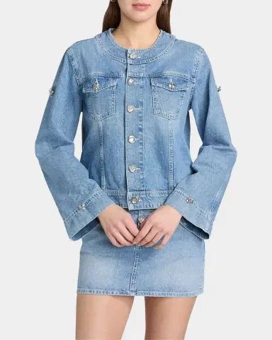 L'AGENCE Anouk Denim Button-Front Jacket | Thumbnail 5 L'AGENCE Anouk Denim Button-Front Jacket | Thumbnail 5