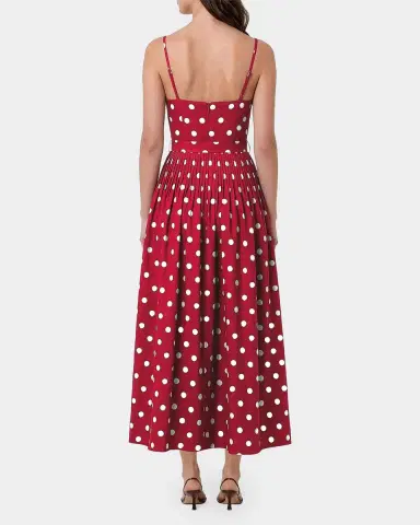 NICHOLAS Mireille Belted Polka-Dot Linen-Blend Midi Dress | Thumbnail 3 NICHOLAS Mireille Belted Polka-Dot Linen-Blend Midi Dress | Thumbnail 3