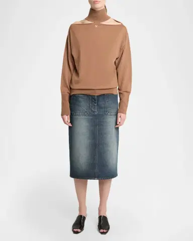 Courrèges Logo Cut-Out Merino Wool Sweater | Thumbnail 2 Courrèges Logo Cut-Out Merino Wool Sweater | Thumbnail 2