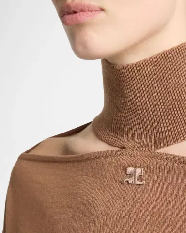 Courrèges Logo Cut-Out Merino Wool Sweater | Thumbnail 5 Courrèges Logo Cut-Out Merino Wool Sweater | Thumbnail 5