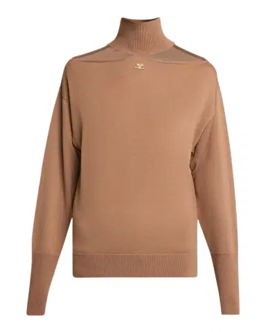 Courrèges Logo Cut-Out Merino Wool Sweater | Thumbnail 1 Courrèges Logo Cut-Out Merino Wool Sweater | Thumbnail 1