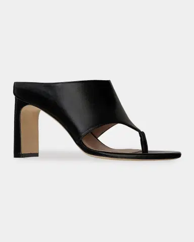 Stuart Weitzman Babette 85MM Leather Block-Heel Sandals | Thumbnail 2 Stuart Weitzman Babette 85MM Leather Block-Heel Sandals | Thumbnail 2