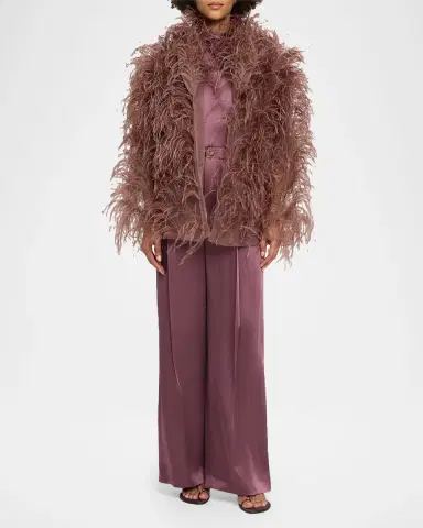 Lapointe Marbled Feathers Open Jacket | Thumbnail 2 Lapointe Marbled Feathers Open Jacket | Thumbnail 2