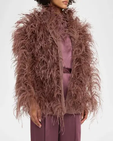 Lapointe Marbled Feathers Open Jacket | Thumbnail 4 Lapointe Marbled Feathers Open Jacket | Thumbnail 4