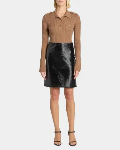 Courrèges Shiny Vinyl Knee-Length Skirt | Thumbnail 2 Courrèges Shiny Vinyl Knee-Length Skirt | Thumbnail 2