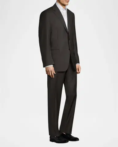 Canali Regular-Fit Two-Button Wool-Blend Suit | Thumbnail 4 Canali Regular-Fit Two-Button Wool-Blend Suit | Thumbnail 4
