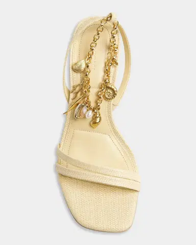 Simkhai Caspian 80MM Charm-Embellished Raffia Sandals | Thumbnail 3 Simkhai Caspian 80MM Charm-Embellished Raffia Sandals | Thumbnail 3