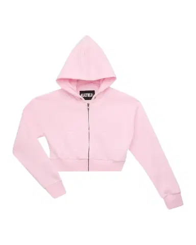 KatieJ NYC Girl's Tween Dylan Cropped Zip-Front Hoodie, Size -XL | Thumbnail 1 KatieJ NYC Girl's Tween Dylan Cropped Zip-Front Hoodie, Size -XL | Thumbnail 1