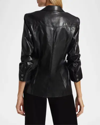 Likely Louisa Vegan Leather Scrunched Jacket | Thumbnail 3 Likely Louisa Vegan Leather Scrunched Jacket | Thumbnail 3