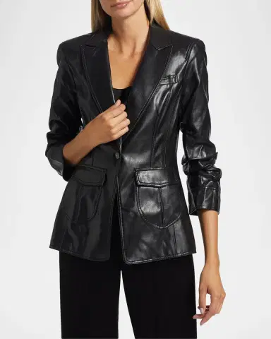 Likely Louisa Vegan Leather Scrunched Jacket | Thumbnail 4 Likely Louisa Vegan Leather Scrunched Jacket | Thumbnail 4