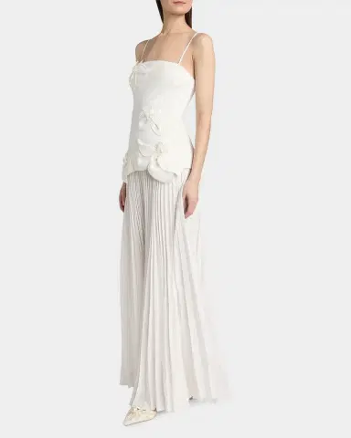 Acler Forever Young Avision Floral Appliqué Pleated Maxi Dress | Thumbnail 2 Acler Forever Young Avision Floral Appliqué Pleated Maxi Dress | Thumbnail 2