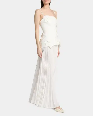 Acler Forever Young Avision Floral Appliqué Pleated Maxi Dress | Thumbnail 6 Acler Forever Young Avision Floral Appliqué Pleated Maxi Dress | Thumbnail 6