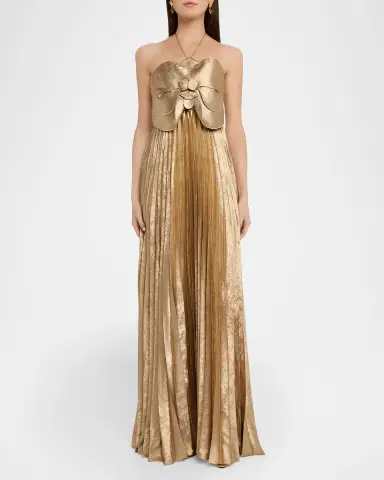 Acler Forever Young Pullford Metallic Pleated Gown | Thumbnail 2 Acler Forever Young Pullford Metallic Pleated Gown | Thumbnail 2