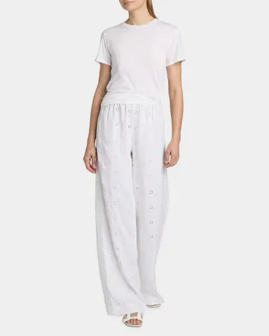 LoveShackFancy Cinna Eyelet Linen Wide-Leg Pants | Thumbnail 2 LoveShackFancy Cinna Eyelet Linen Wide-Leg Pants | Thumbnail 2