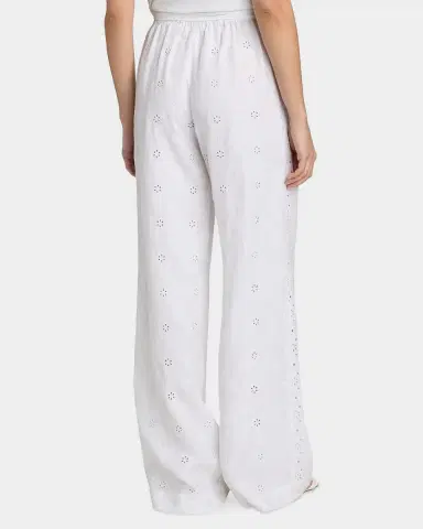 LoveShackFancy Cinna Eyelet Linen Wide-Leg Pants | Thumbnail 3 LoveShackFancy Cinna Eyelet Linen Wide-Leg Pants | Thumbnail 3