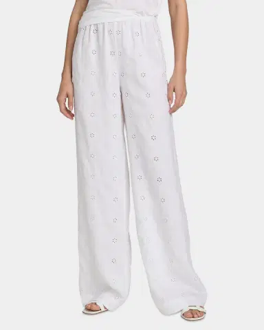 LoveShackFancy Cinna Eyelet Linen Wide-Leg Pants | Thumbnail 4 LoveShackFancy Cinna Eyelet Linen Wide-Leg Pants | Thumbnail 4