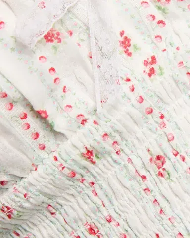 LoveShackFancy Daini Floral Smocked Cotton Crop Top | Thumbnail 6 LoveShackFancy Daini Floral Smocked Cotton Crop Top | Thumbnail 6