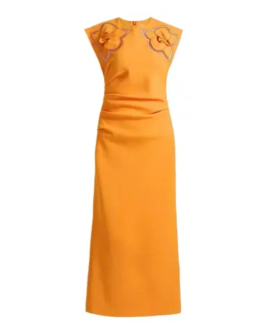 Acler Koda Floral Cut-Out Crepe Sheath Midi Dress | Thumbnail 1 Acler Koda Floral Cut-Out Crepe Sheath Midi Dress | Thumbnail 1