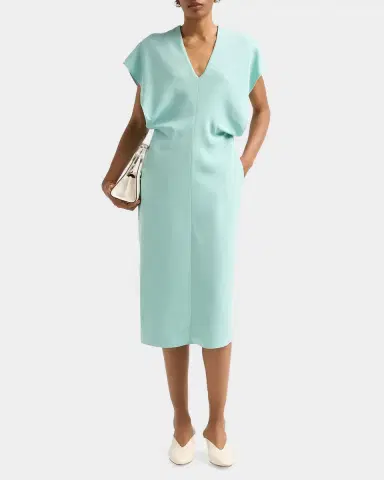 Stella McCartney V-Neck Blouson Midi Dress | Thumbnail 2 Stella McCartney V-Neck Blouson Midi Dress | Thumbnail 2