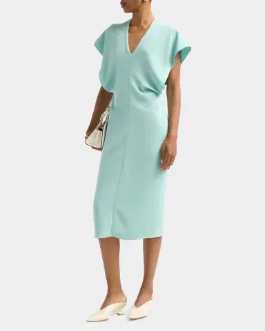 Stella McCartney V-Neck Blouson Midi Dress | Thumbnail 4 Stella McCartney V-Neck Blouson Midi Dress | Thumbnail 4
