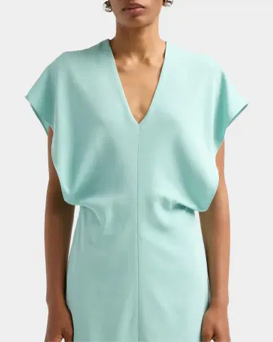 Stella McCartney V-Neck Blouson Midi Dress | Thumbnail 5 Stella McCartney V-Neck Blouson Midi Dress | Thumbnail 5