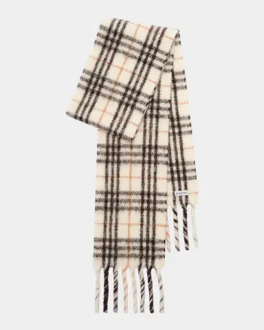 Burberry Men's Check Fringed Alpaca-Wool Scarf | Thumbnail 2 Burberry Men's Check Fringed Alpaca-Wool Scarf | Thumbnail 2