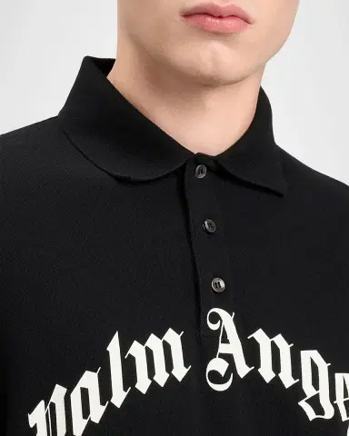 Palm Angels Men's Logo Cotton Polo Shirt | Thumbnail 5 Palm Angels Men's Logo Cotton Polo Shirt | Thumbnail 5