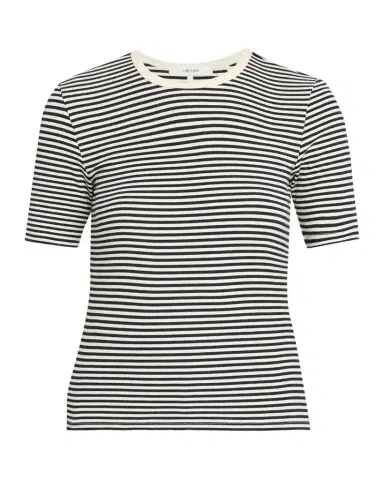 Frame The Fine Striped Crewneck T-Shirt | Thumbnail 1 Frame The Fine Striped Crewneck T-Shirt | Thumbnail 1