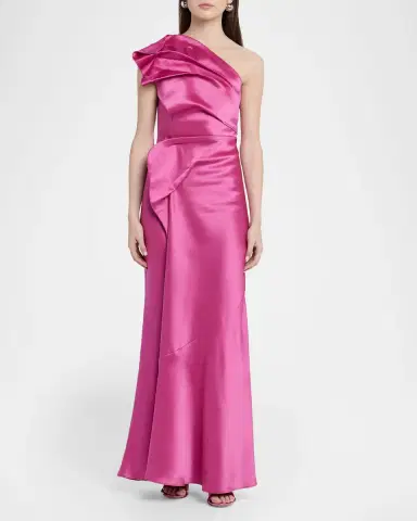 Acler Werona Satin One-Shoulder Gown | Thumbnail 2 Acler Werona Satin One-Shoulder Gown | Thumbnail 2