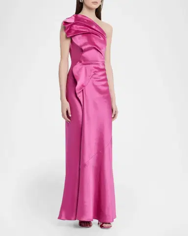 Acler Werona Satin One-Shoulder Gown | Thumbnail 4 Acler Werona Satin One-Shoulder Gown | Thumbnail 4