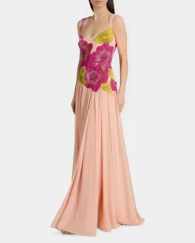 Theia Sandie Floral-Embroidered Gown | Thumbnail 2 Theia Sandie Floral-Embroidered Gown | Thumbnail 2