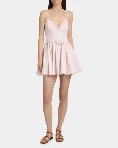 LoveShackFancy Arletta Lace-Trim Stretch-Cotton Mini Dress | Thumbnail 2 LoveShackFancy Arletta Lace-Trim Stretch-Cotton Mini Dress | Thumbnail 2