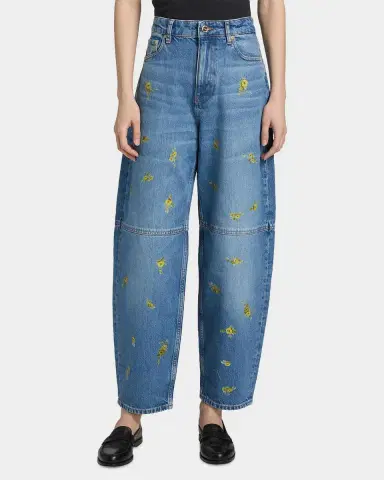 Ganni Printed Barrel-Leg Jeans | Thumbnail 4 Ganni Printed Barrel-Leg Jeans | Thumbnail 4